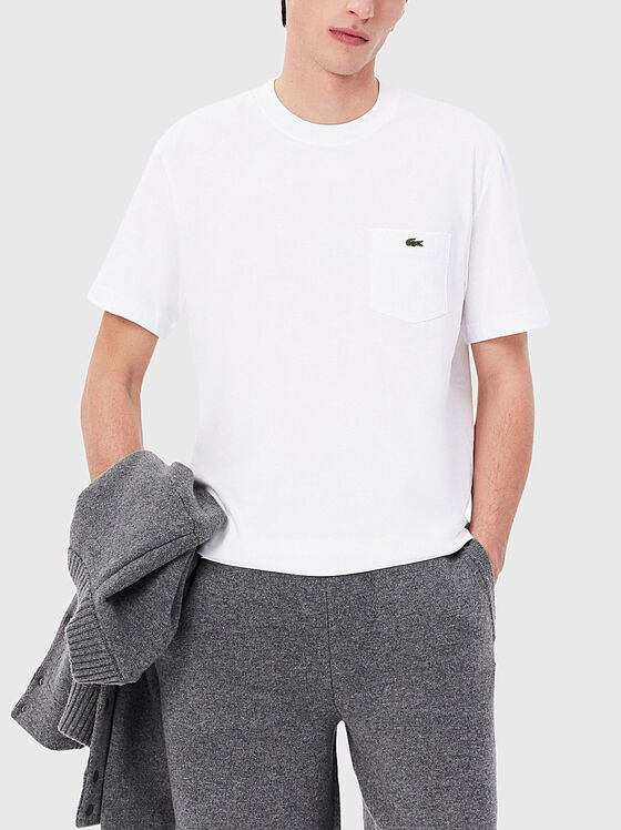 Cotton T-shirt with oval neckline - 1