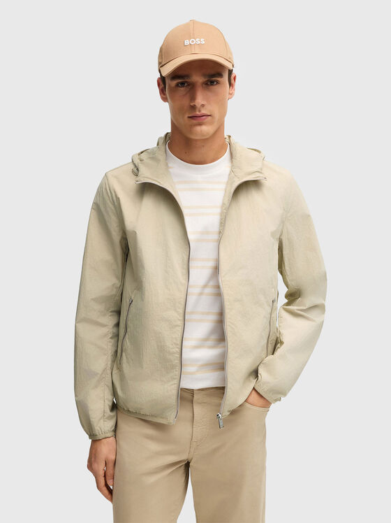 Transitional jacket with hood and logo - 1