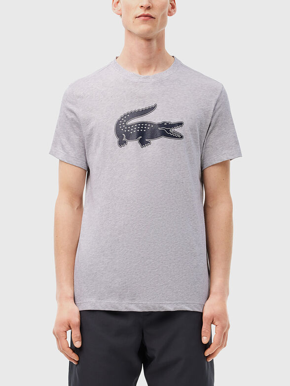 White T-shirt with contrasting logo print - 1