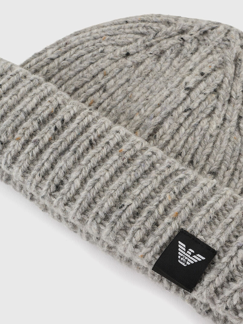 Knitted wool hat with logo - 3