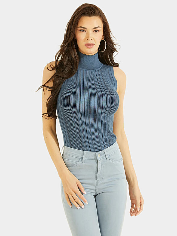 BRIGITTE knitted top in blue color - 1