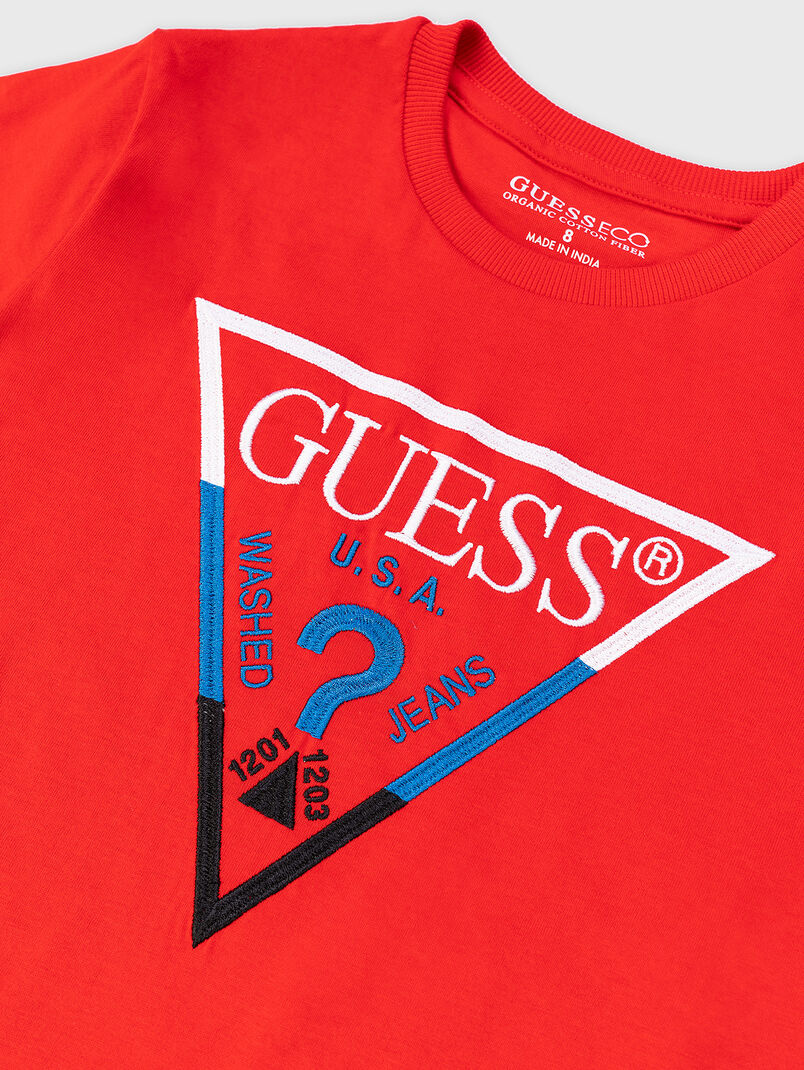 Dark blue t-shirt with logo print - 3