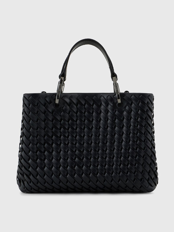 Leather bag with knitted effect and a tote - 3