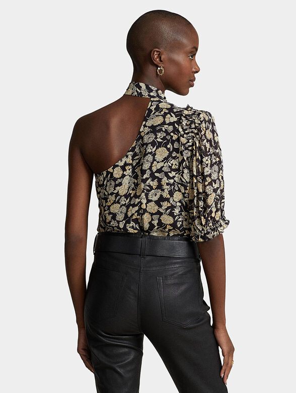 Floral georgette one-shoulder blouse - 2