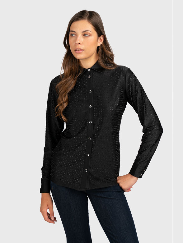 ELIANA slim shirt with  applied rhinestones  - 1