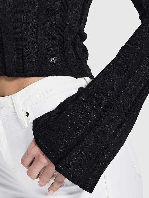 GEMMA wool blend sweater with accent sleeves - 6