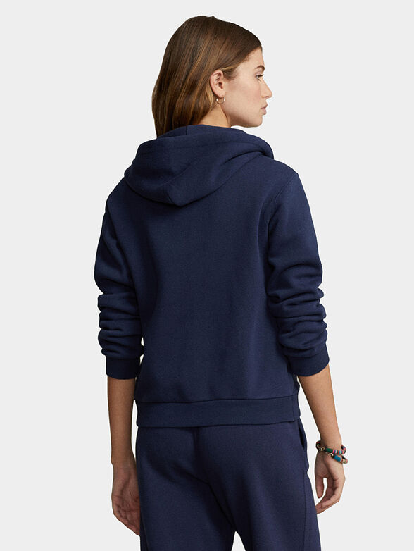 Blue hooded sweatshirt with logo detail - 3