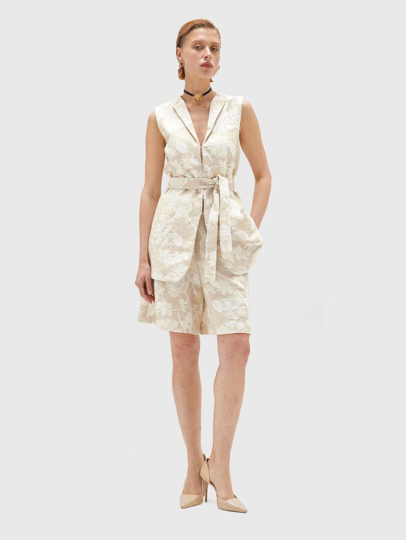 Cotton vest with waist belt - 2