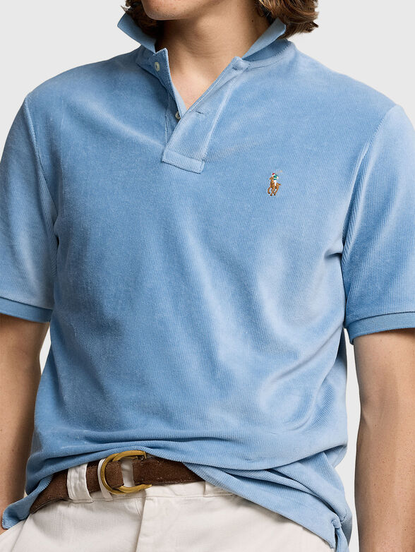 Blue corduroy polo shirt - 4