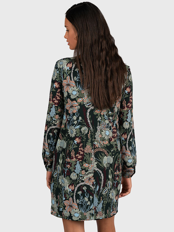 Dress with floral print and long sleeves - 2