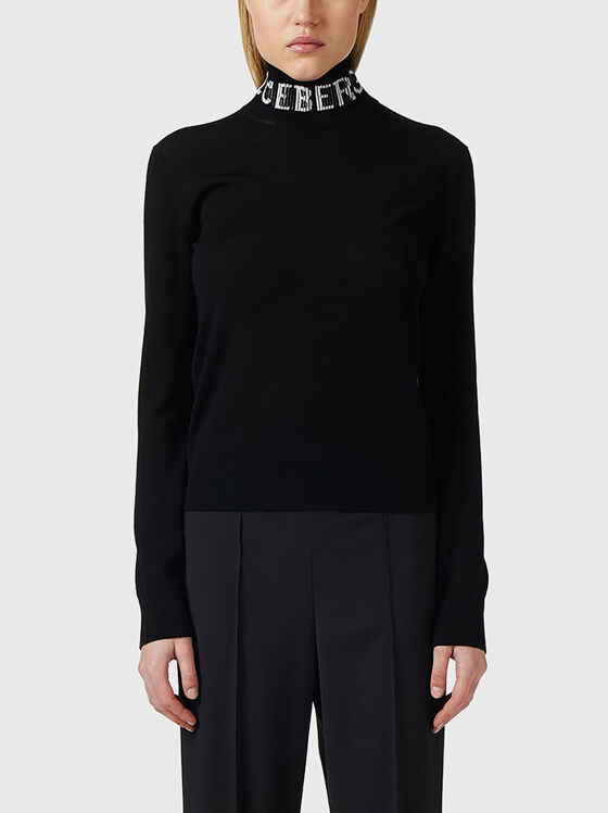 Пуловер с поло яка от мерино вълна - 1