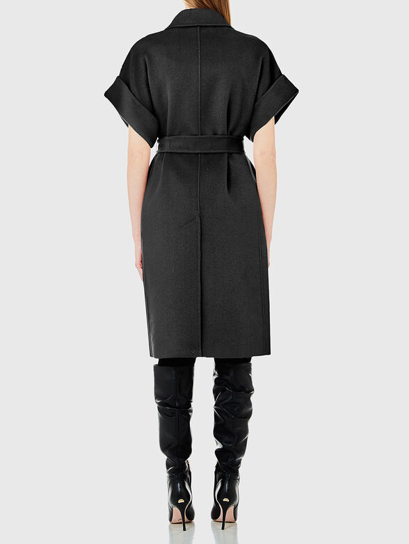 Coat with short sleeves in beige colour  - 2