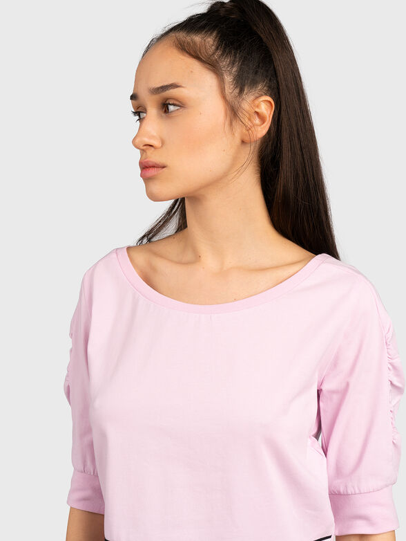 Short T-shirt with floral details - 4