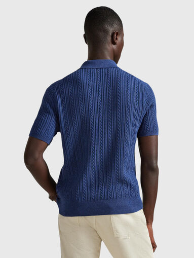 Cotton polo shirt with herringbone knit - 3