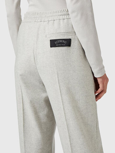 Wool blend woven trousers - 3