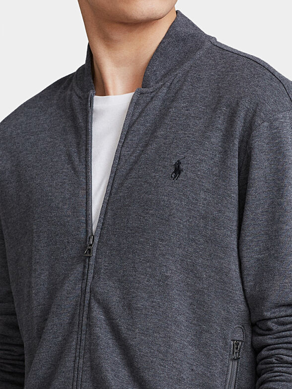 Grey sweatshirt with zip - 3