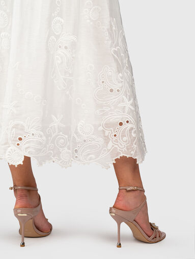 Linen-blend midi skirt - 4