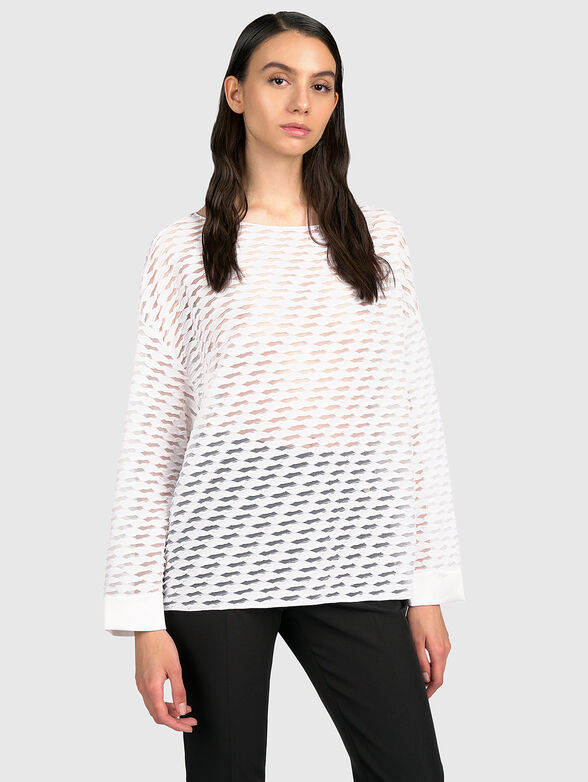 Long sleeved blouse with sheer effect - 1