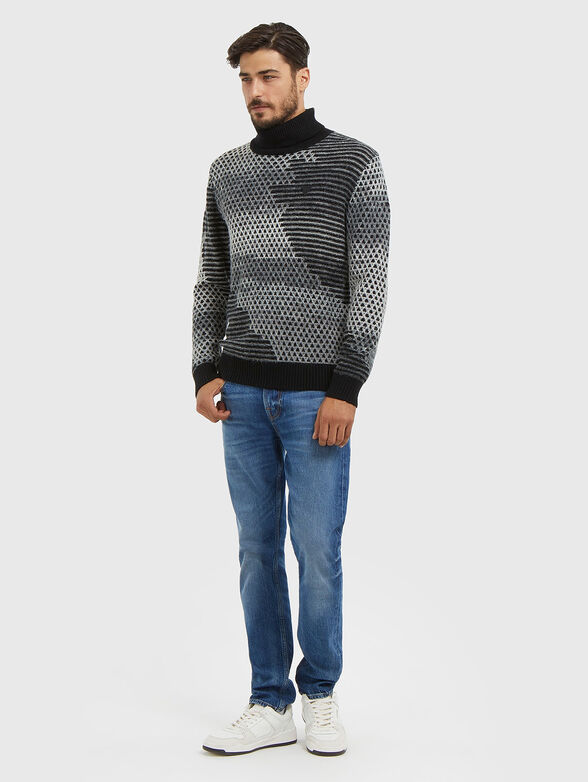 Wool blend high neck sweater   - 2