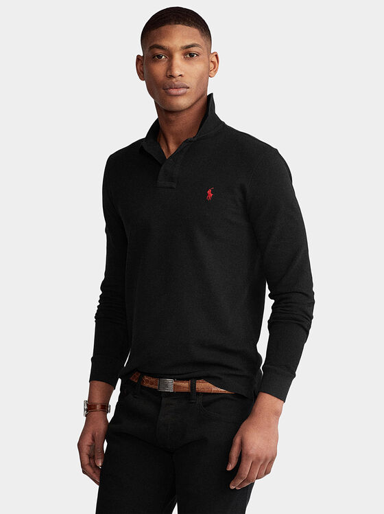 Cotton Polo shirt with long sleeves - 1