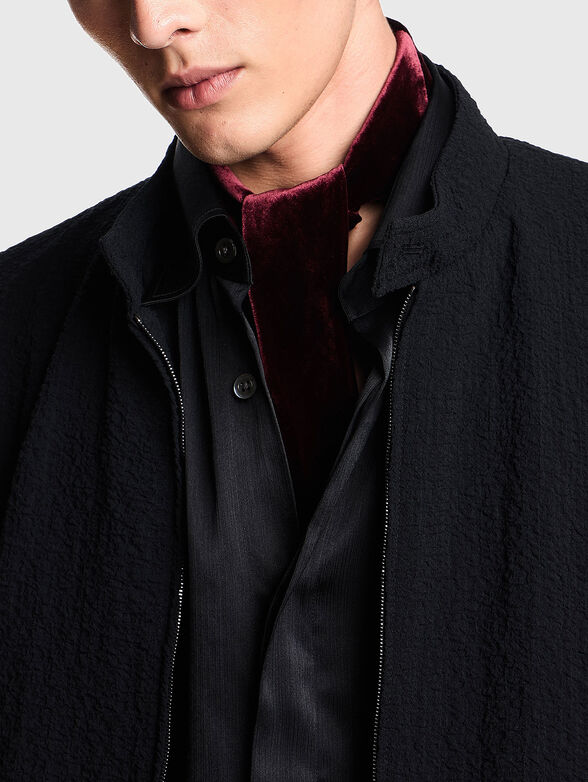 Jacket with embossed texture and zip - 4