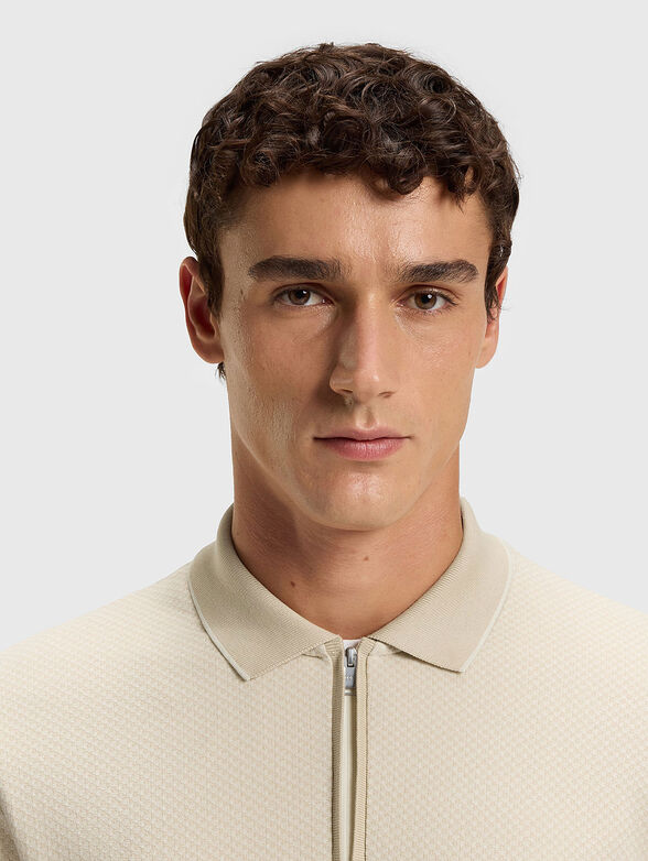 Cotton polo shirt with zip - 4