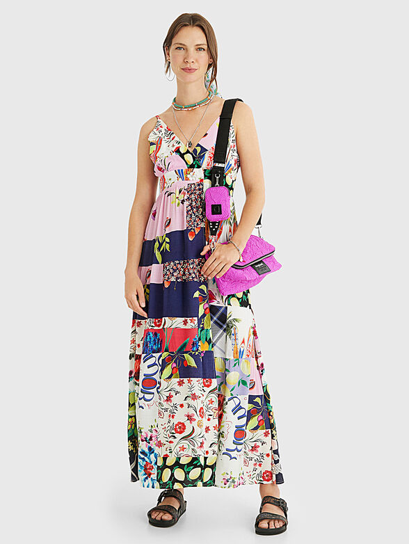 Maxi dress with colorful print - 1