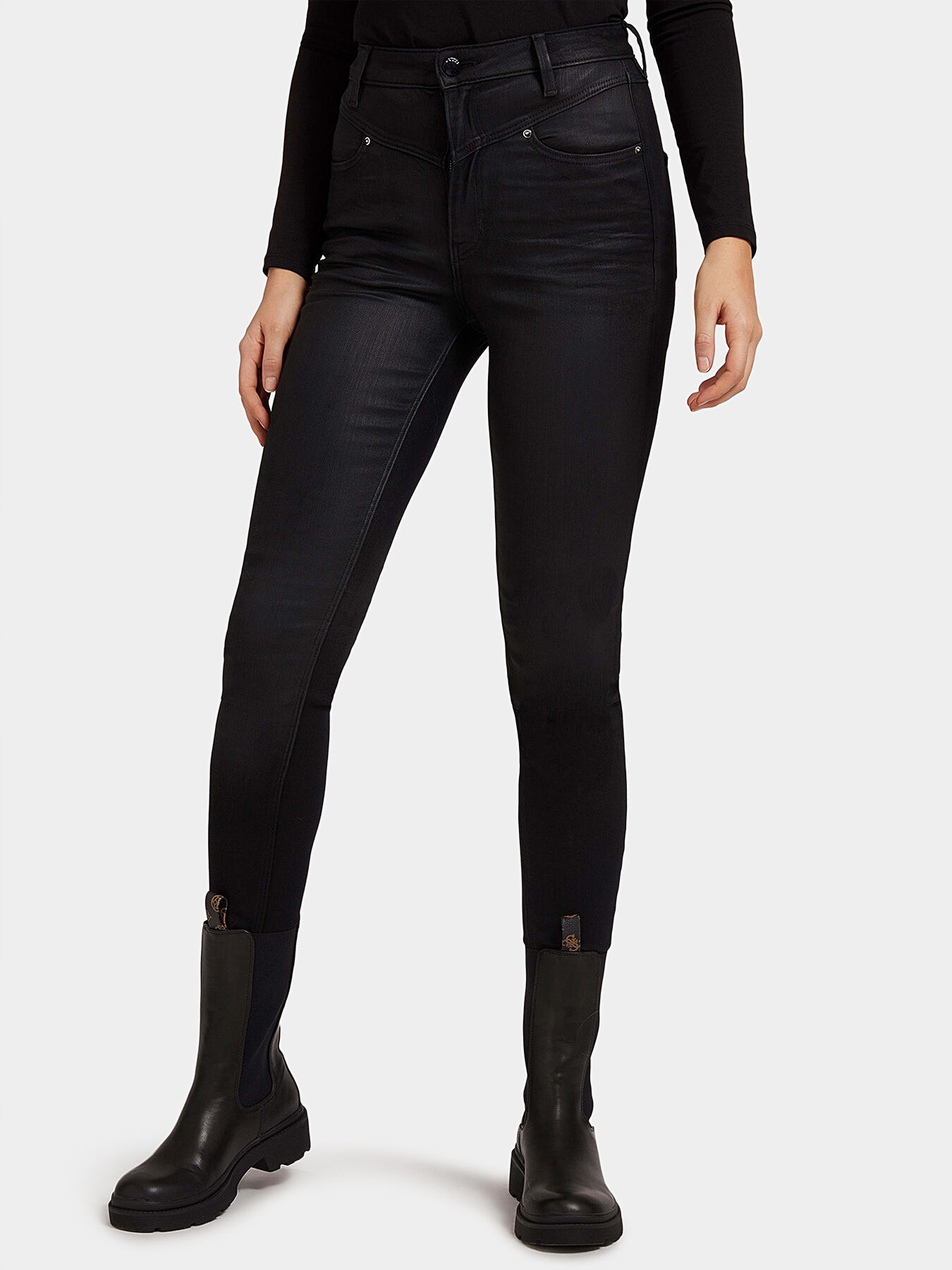 High waisted black jeans brand GUESS Globalbrandsstore en