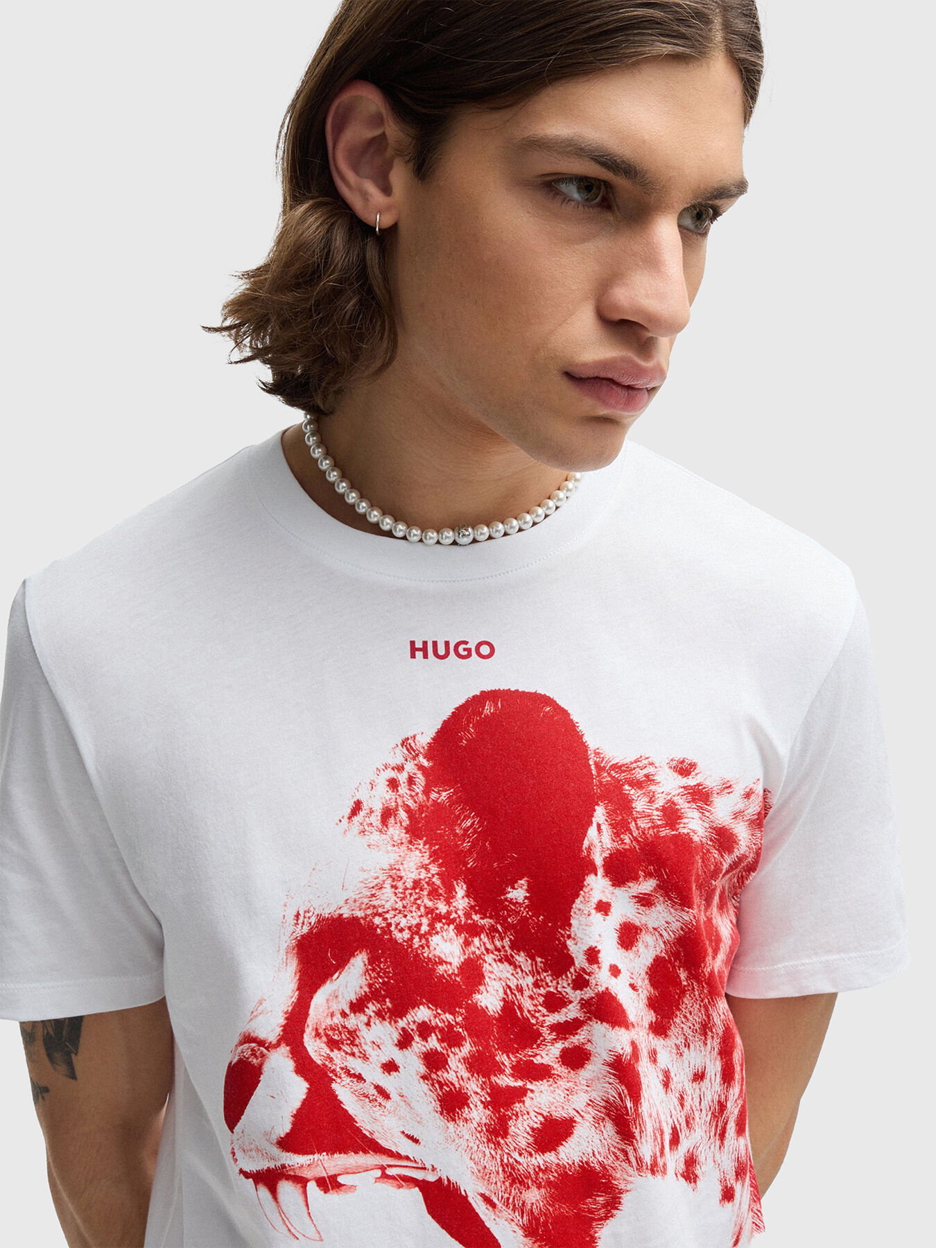 DIKOBRA black T-shirt with print brand HUGO