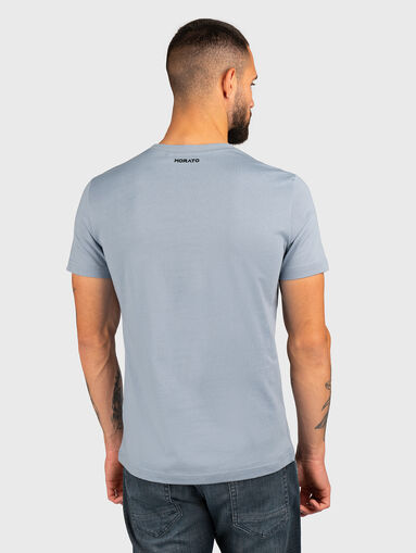 Blue T-shirt with print - 3