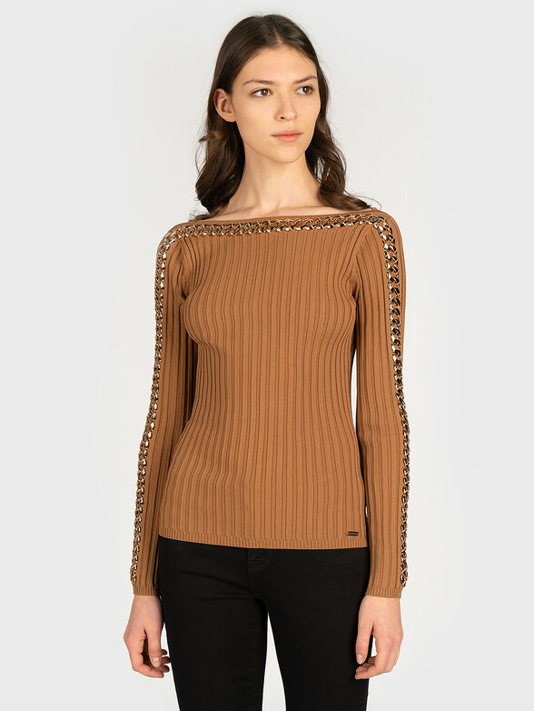 Black sweater DIANE with chain detail - 1