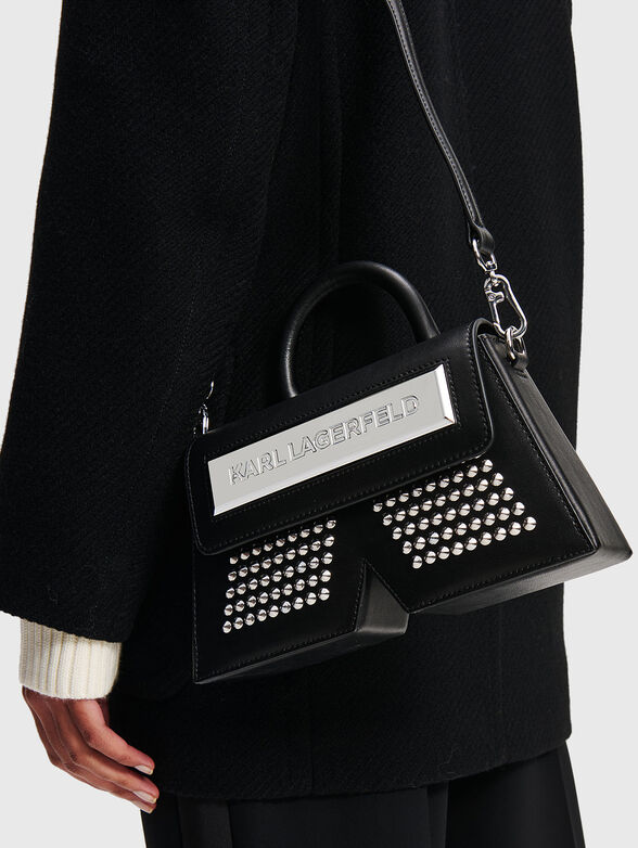 IKON/K eyelets leather crossbody bag - 2