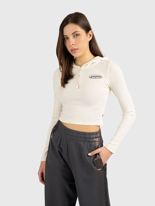 Sweatshirt with hood and buttons - 1