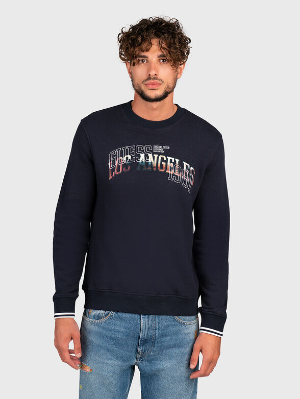 Blue sweatshirt with logo detail - 1