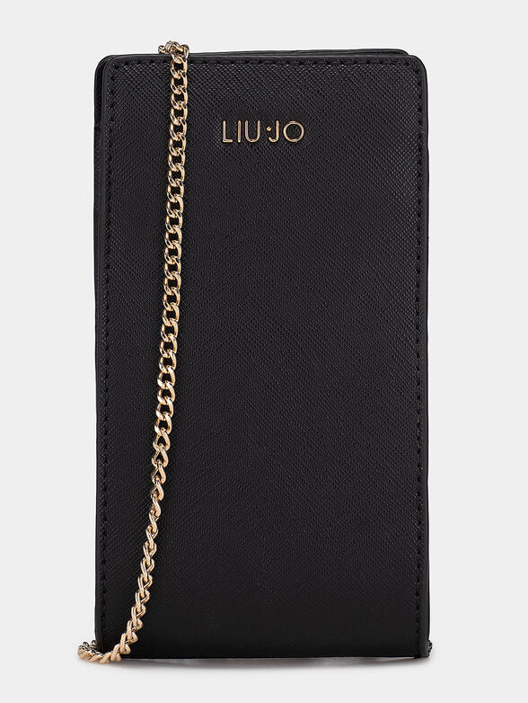 Black phone case with logo detail - 1