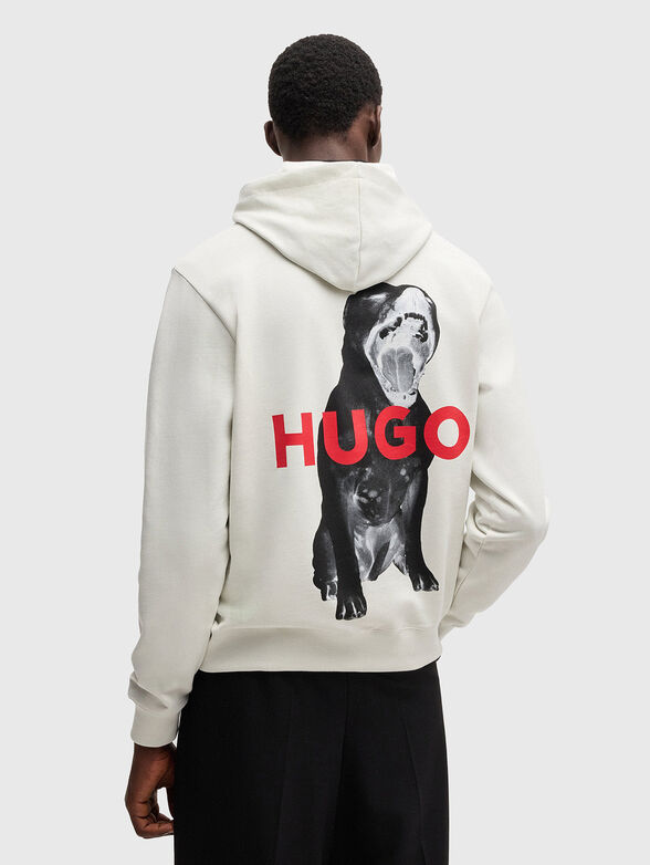 Cotton sweatshirt with hood and animal graphics - 2