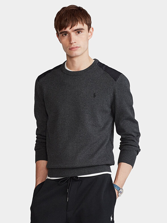 Gray sweater with decorative elements - 1
