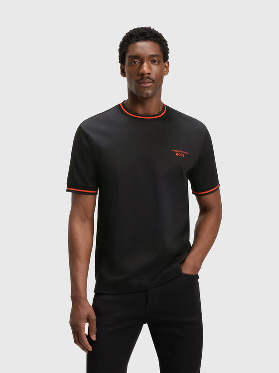 PORSCHE X BOSS cotton T-shirt with accent trim - 1