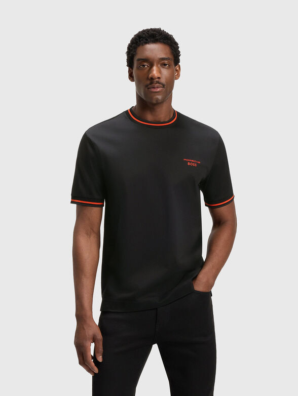 PORSCHE X BOSS cotton T-shirt with accent trim - 1