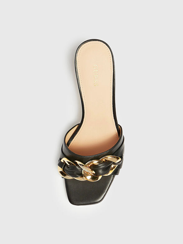 DILLIE genuine leather sandals with gold detail - 4