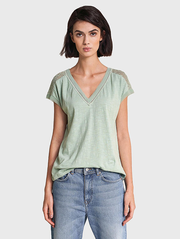 Green cotton blouse - 1