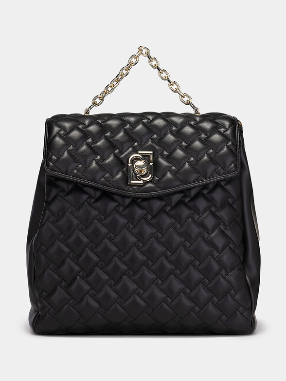 Black backpack with quilted effect - 1