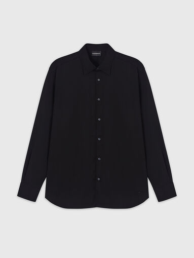 Black cotton-blend shirt - 4