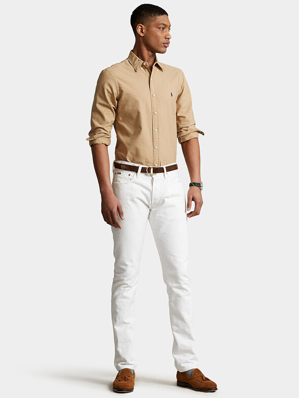 Shirt in beige with logo embroidery - 2