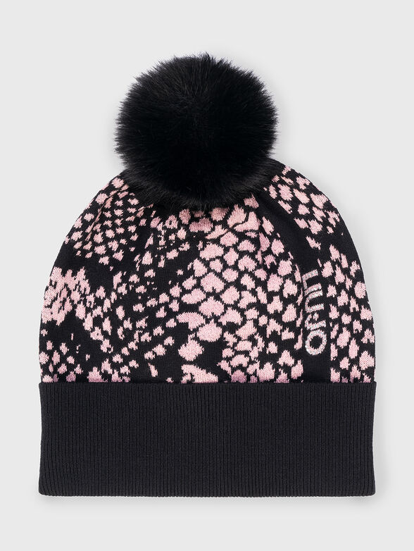 Knitted hat with animal print  - 1