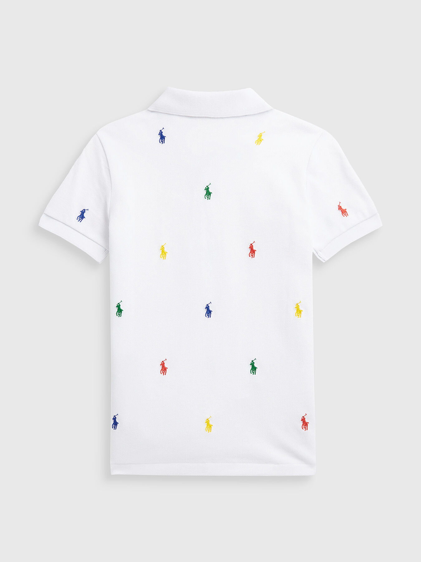 White polo-shirt with contrasting logo embroidery brand POLO