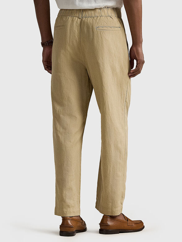 Linen and cotton trousers - 1