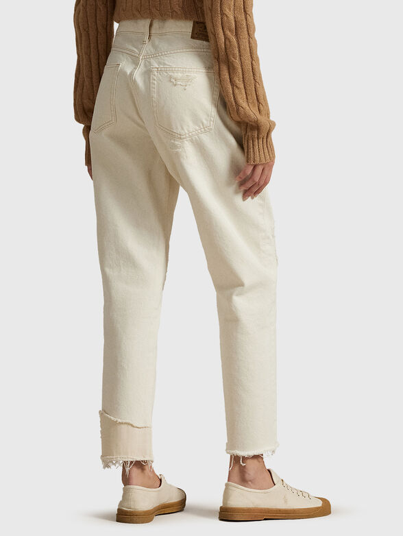 Jeans with patches in ecru - 2