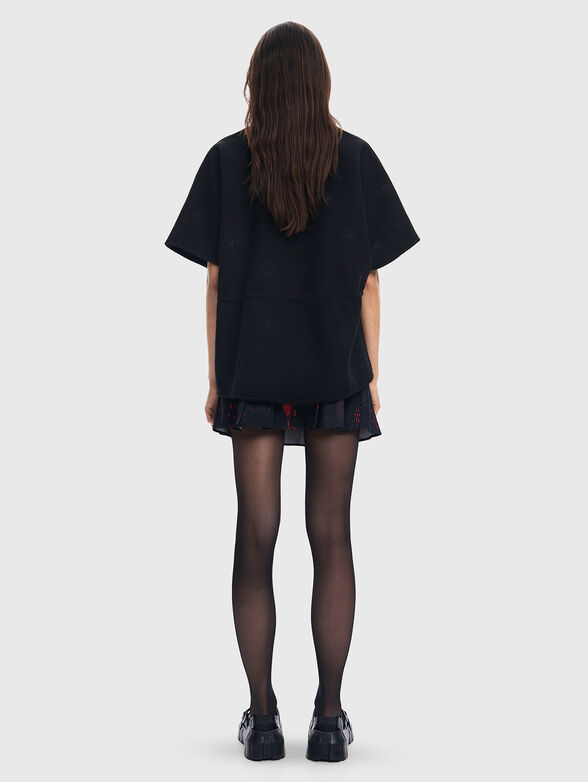 Black poncho with zip - 3