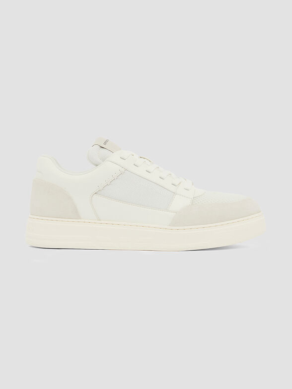 Dark blue sneakers with mesh details - 1